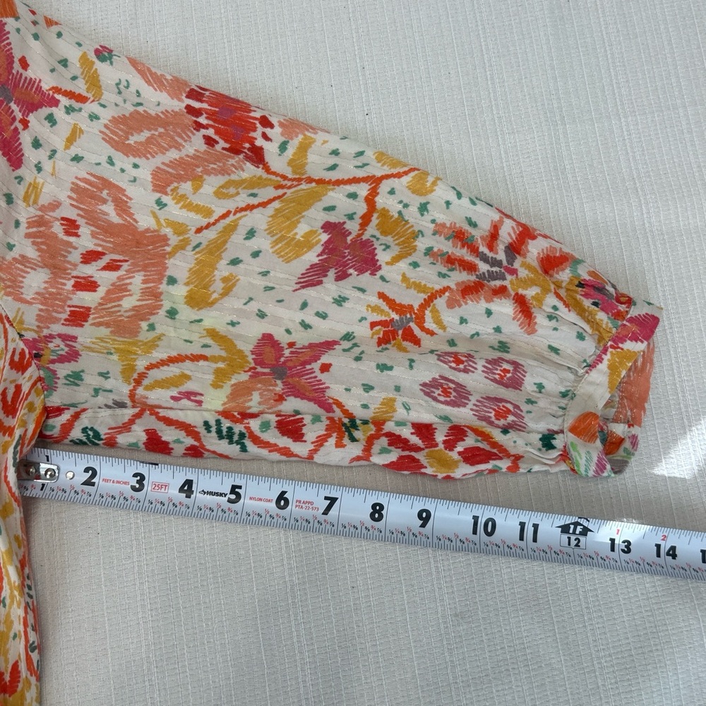 Zara Multicolor Metallic Thread Patterned Fabric - Picture 7 of 8